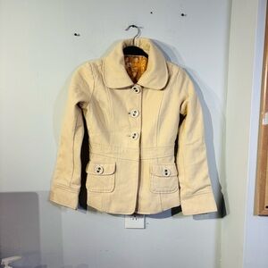 Tulle Short Wool Offwhite Over Coat Women’s Size XS